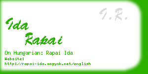 ida rapai business card